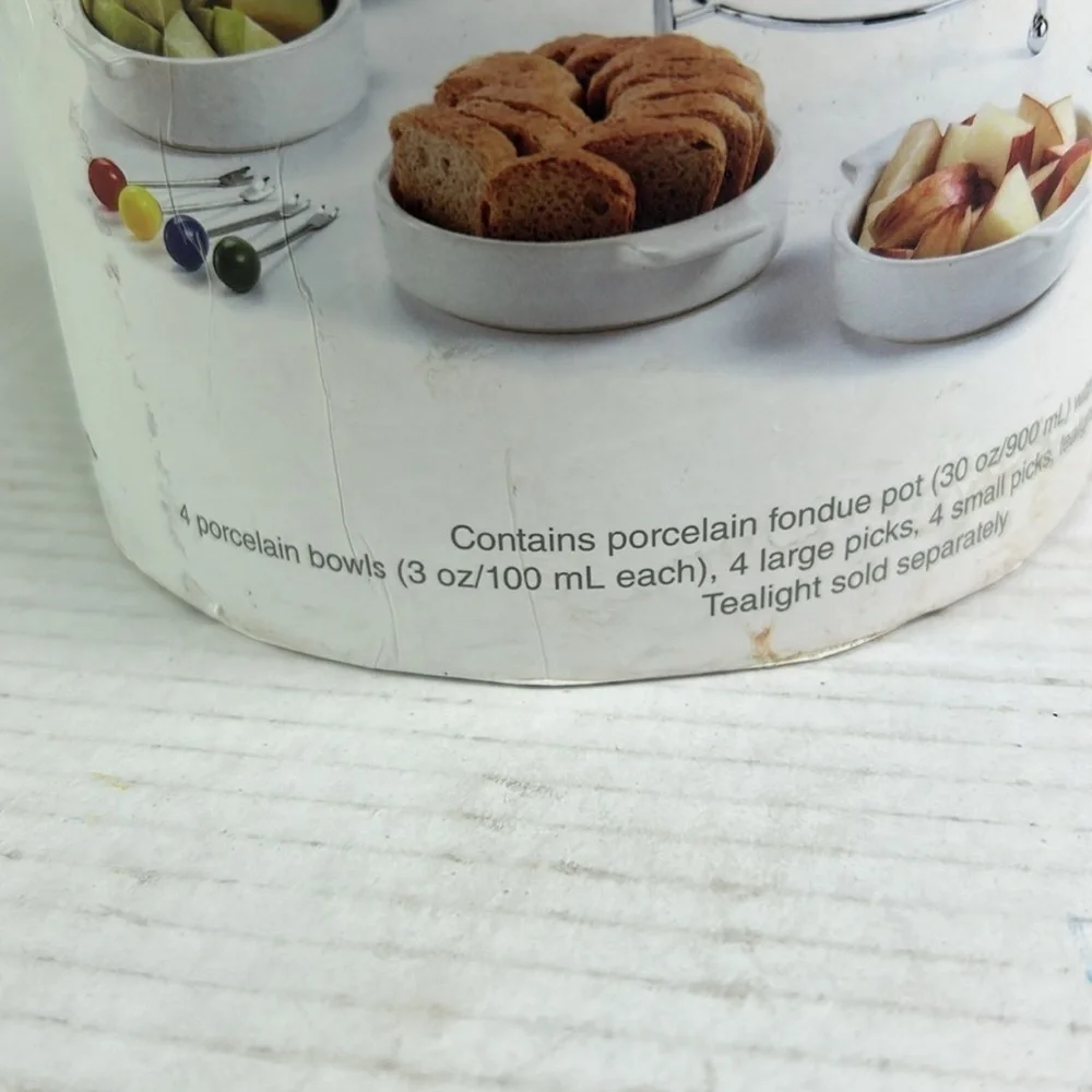 Pier 1 Imports White Stackable Fondue Set NIB